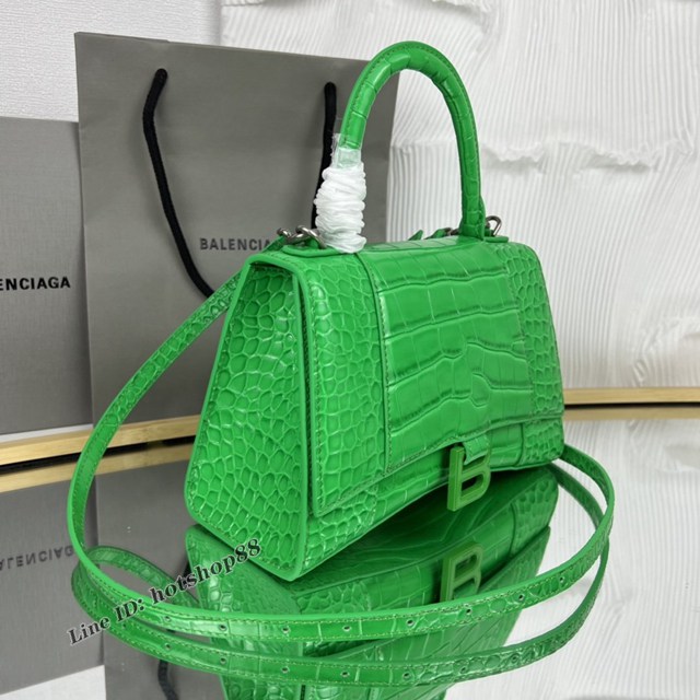 Balenciaga專櫃爆款新色小號鱷魚春綠色-綠扣沙漏包 巴黎世家Hourglass沙漏包 fyj1955